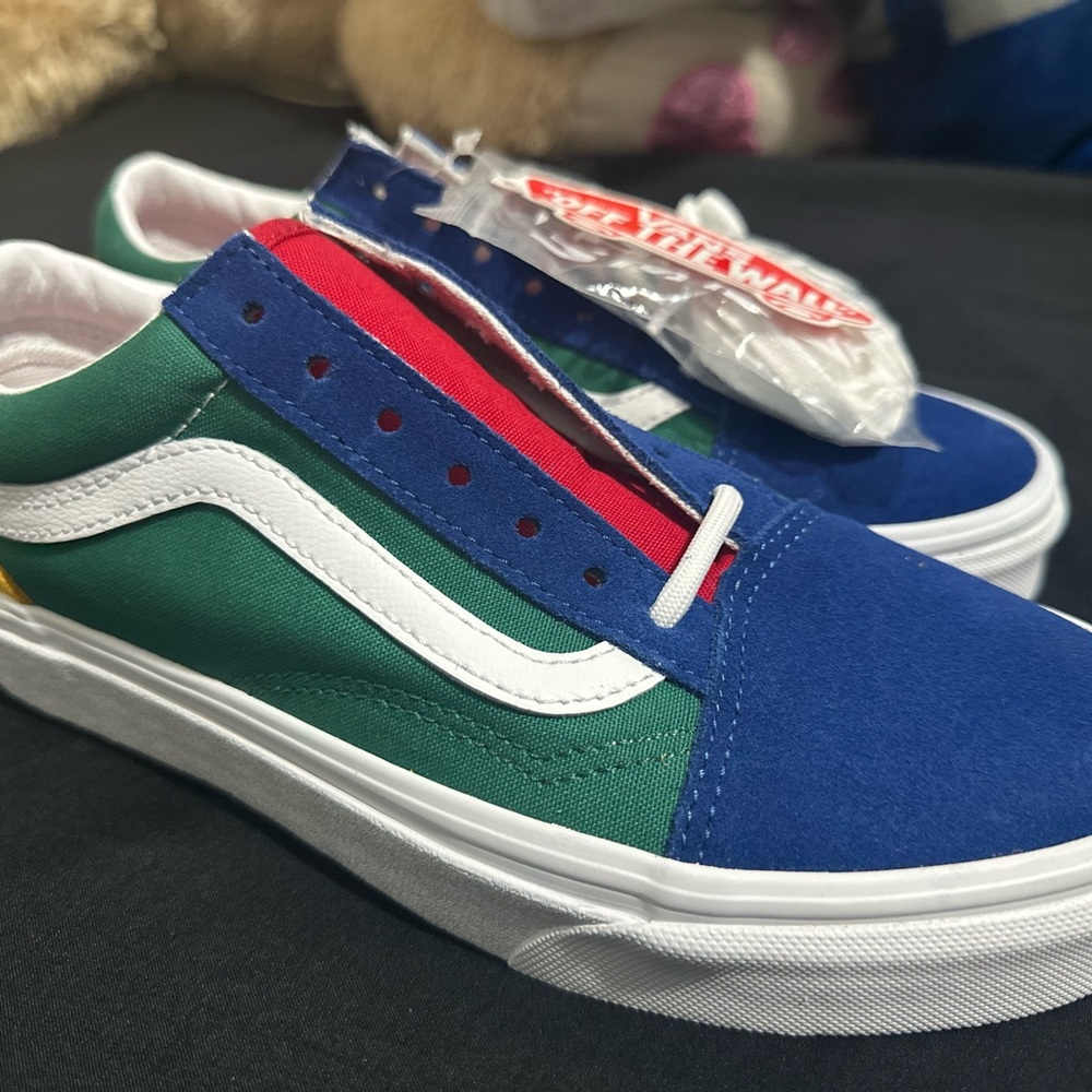 YACHT CLUB OLD SKOOL SHOE Blue Red Yellow Green Women 6.5 Men's 5.0 by Vans